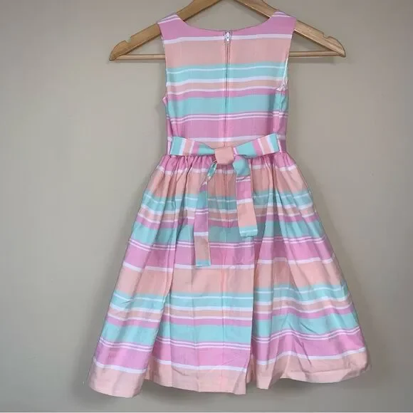 🆕 Bonnie Jean Dress 7 Striped Fit & Flare Party Holiday Formal Photoshoot Event